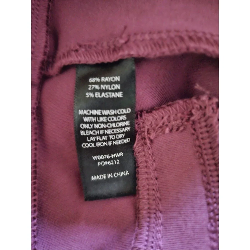 Betabrand Women’s Dress Pant Yoga Pants Burgundy M Petite Stretch Work Career
